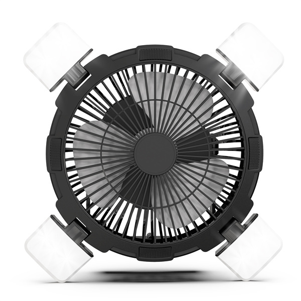BALACN BL-F901P Portable Rechargeable Outdoor Desk Solar Fan (Black）