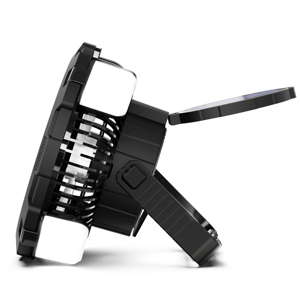 BALACN BL-F901P Portable Rechargeable Outdoor Desk Solar Fan (Black）