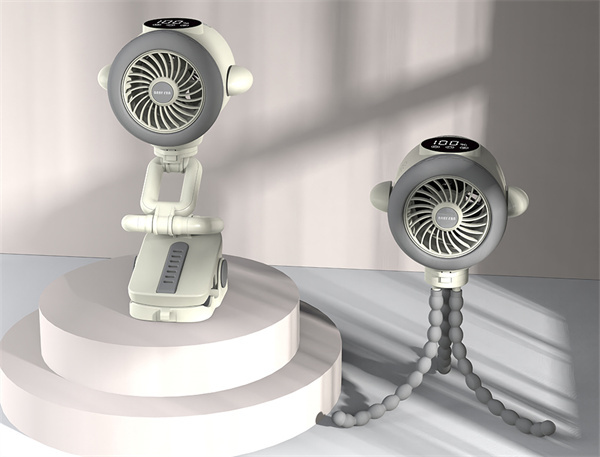 BALACN BL-BF01P Portable Stroller Fan 5000mAh Battery Operated Fan USB Personal Clip on Fan with light Small Portable Table Fan