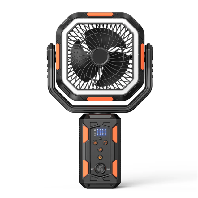 BALACN BL-F21 Camping Fan with Stand 20000mAh Rechargeable Battery Powered Standing Fan with LED Lanterns Portable Tent Fan