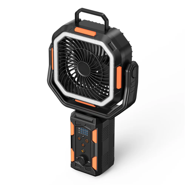 BALACN BL-F21 Camping Fan with Stand 20000mAh Rechargeable Battery Powered Standing Fan with LED Lanterns Portable Tent Fan