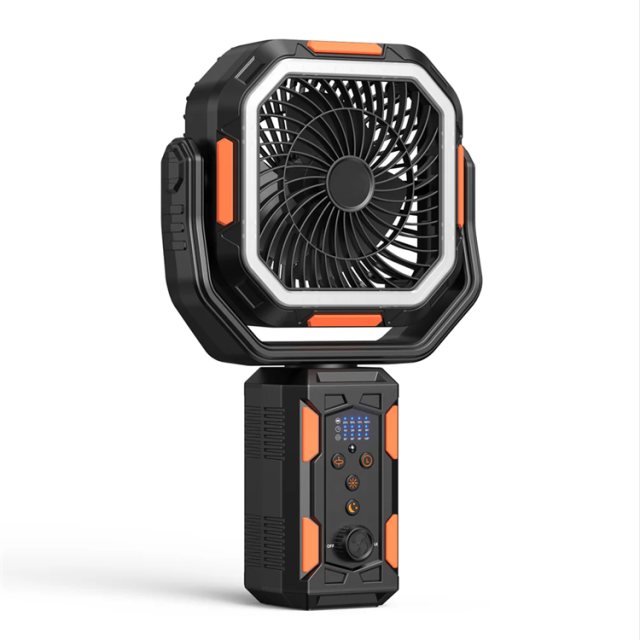 BALACN BL-F21 Camping Fan with Stand 20000mAh Rechargeable Battery Powered Standing Fan with LED Lanterns Portable Tent Fan