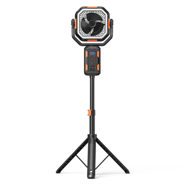 BALACN BL-F21 Camping Fan with Stand 20000mAh Rechargeable Battery Powered Standing Fan with LED Lanterns Portable Tent Fan