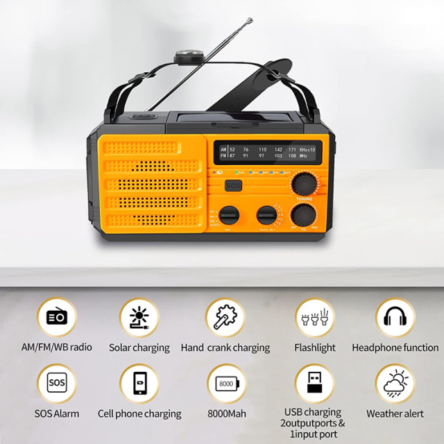 MD-091P Portable Hand Crank Solar Radio