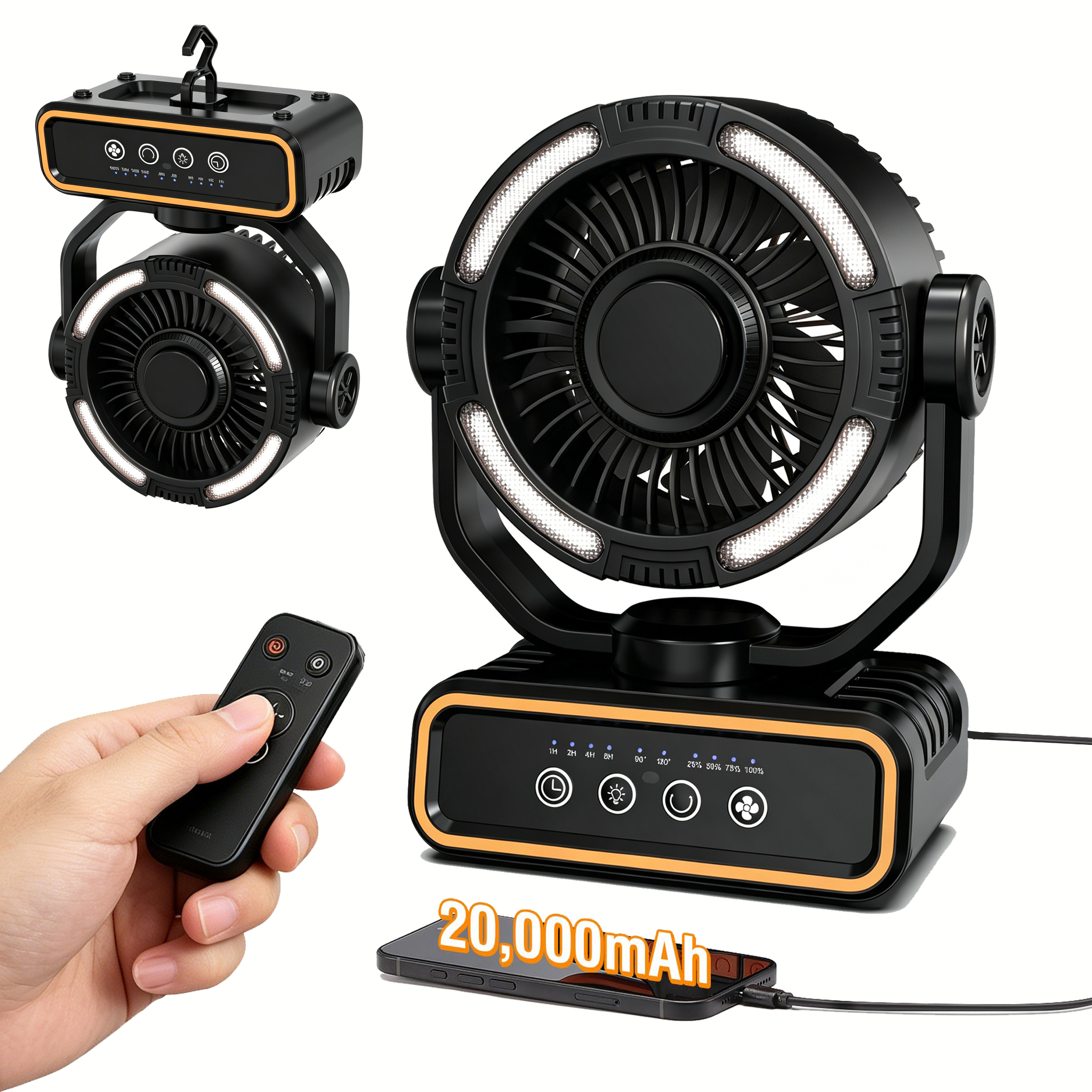 F919 20000mAh Rechargeable Electric Usb Portable Fan