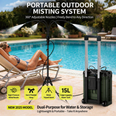 15L Standing Water Mister Battery Operated 8H 4 Spray Modes Anti Smoke Anti Dust