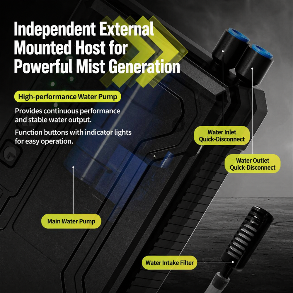15L Standing Water Mister Battery Operated 8H 4 Spray Modes Anti Smoke Anti Dust