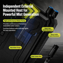15L Standing Water Mister Battery Operated 8H 4 Spray Modes Anti Smoke Anti Dust
