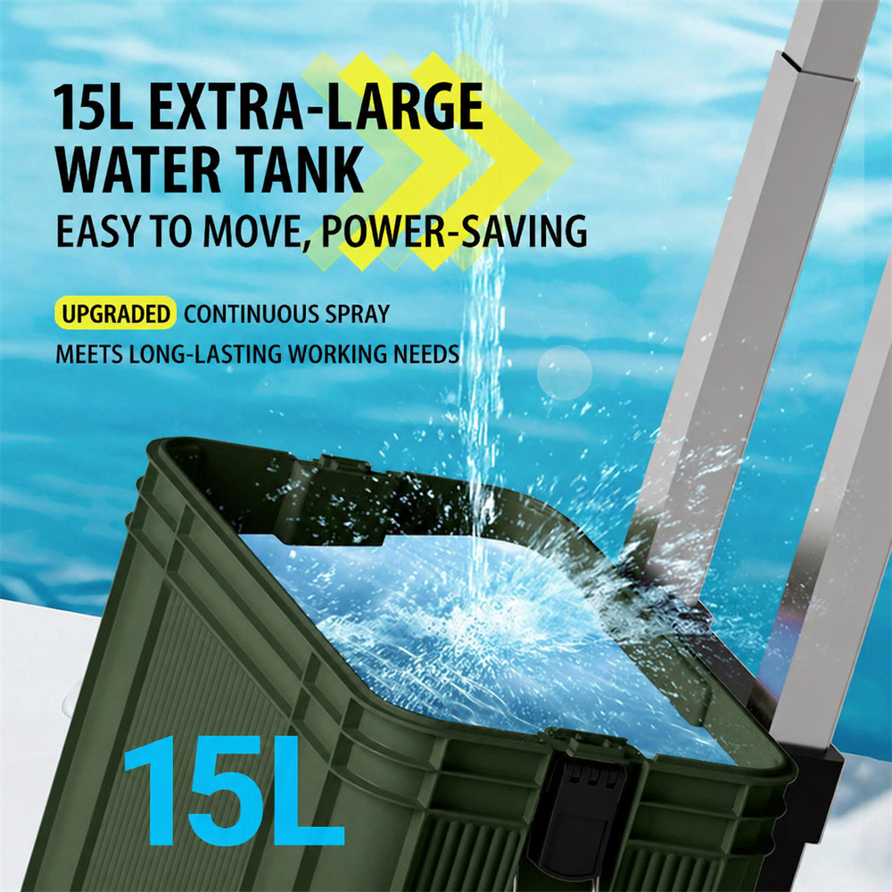 15L Standing Water Mister Battery Operated 8H 4 Spray Modes Anti Smoke Anti Dust