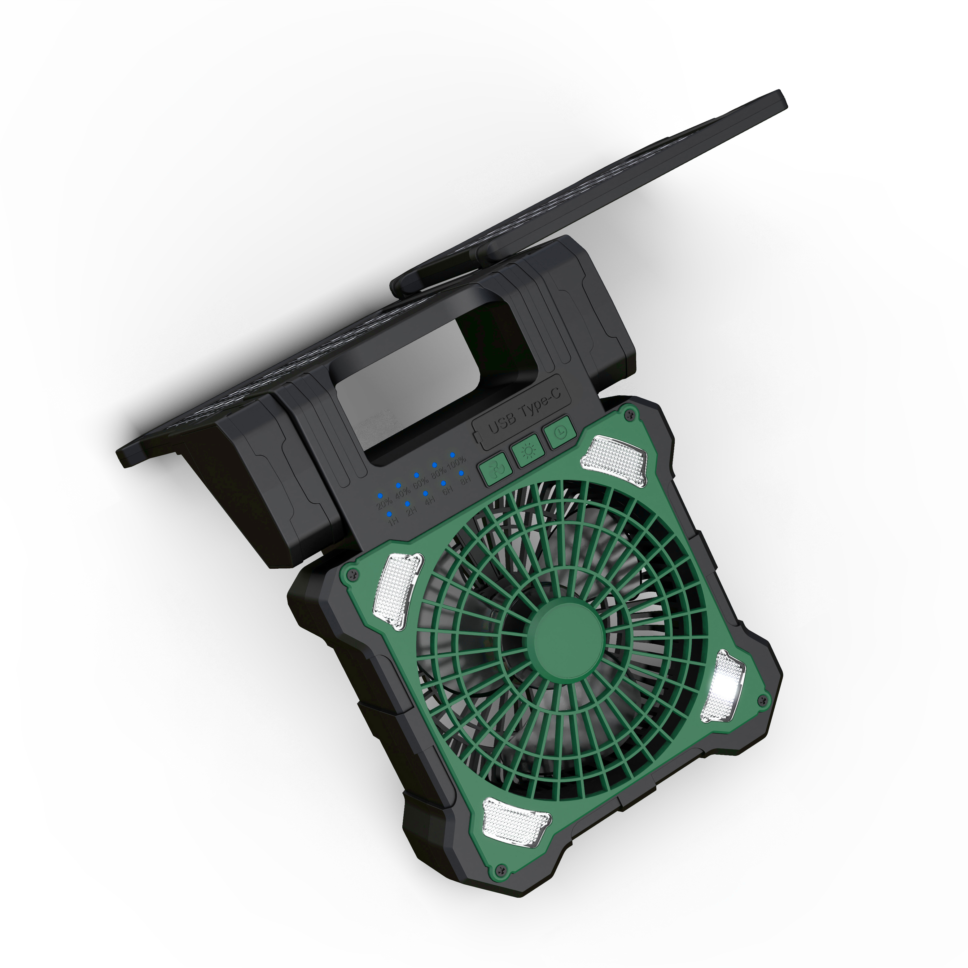 BALACN F904 Dual Solar Panel Removeable Fan