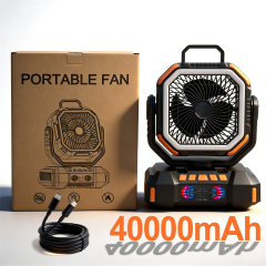 F22S 40000mAh Rechargeable Camping Fan with LED Light & Remote Control