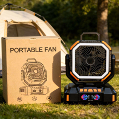 F22S 40000mAh Rechargeable Camping Fan with LED Light & Remote Control