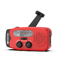 NOAA Weather Radio Emergency Kit with Solar Hand Crank Charging, LED Flashlight & USB Phone Charger for Camping Survival