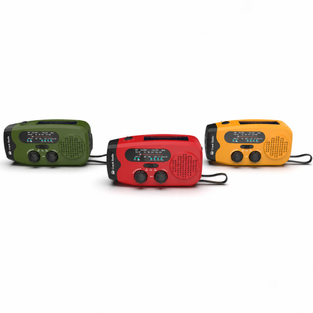 NOAA Weather Radio Emergency Kit with Solar Hand Crank Charging, LED Flashlight & USB Phone Charger for Camping Survival