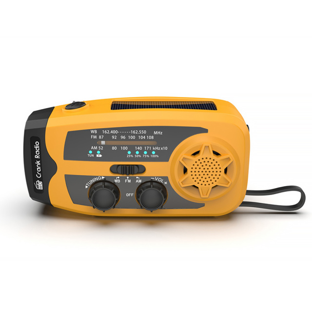 086B Solar Hand Crank Emergency Radio with AM/FM NOAA Weather Alert, LED Flashlight and USB Phone Charger for Camping & Outdoor Survival
