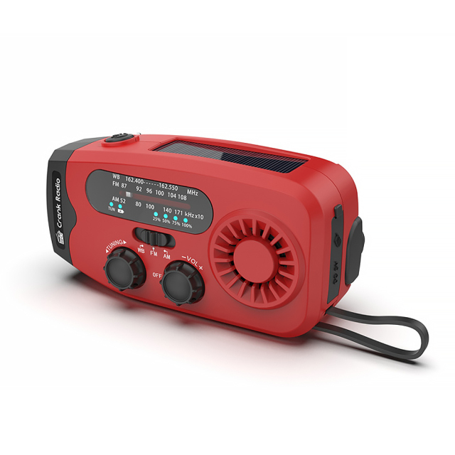 086C Portable NOAA Emergency Weather Radio with 2000mAh Battery, Solar Hand Crank Charger, AM/FM Radio, LED Flashlight & USB Phone Charger for Camping Survival