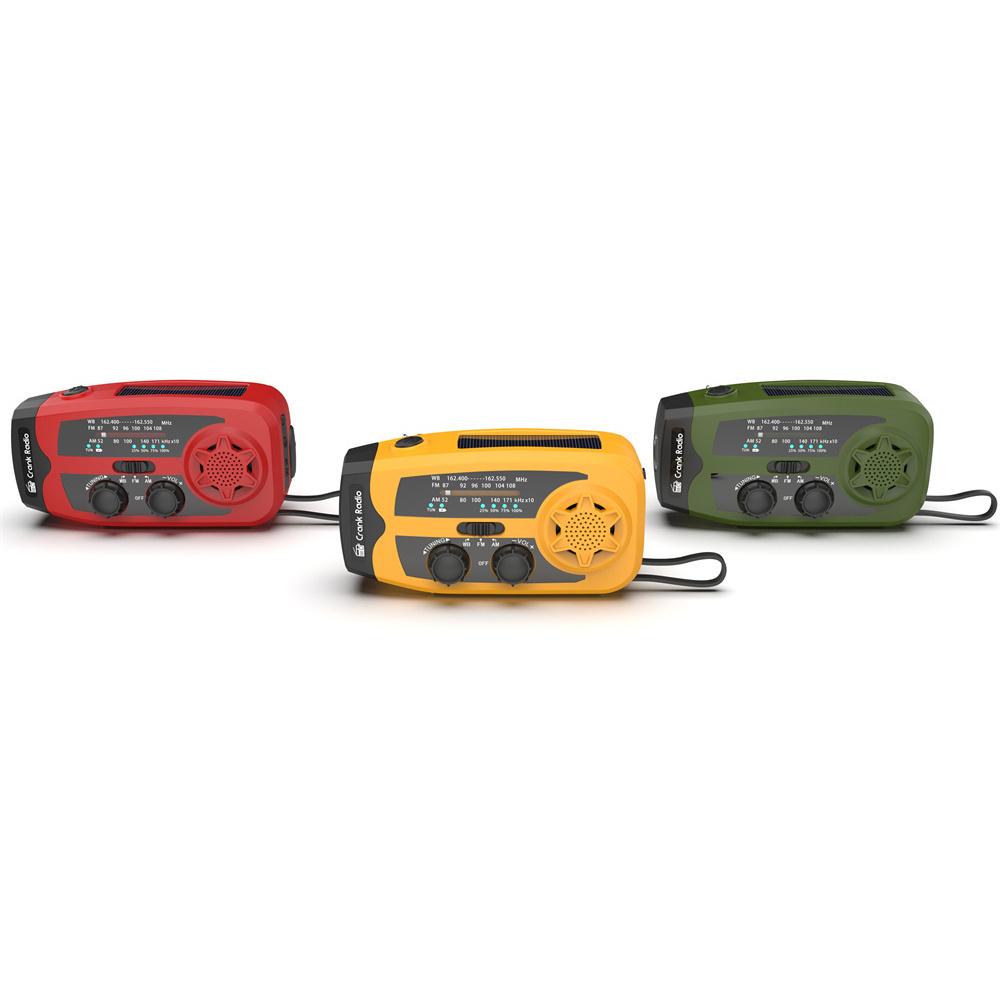 086B Solar Hand Crank Emergency Radio with AM/FM NOAA Weather Alert, LED Flashlight and USB Phone Charger for Camping & Outdoor Survival