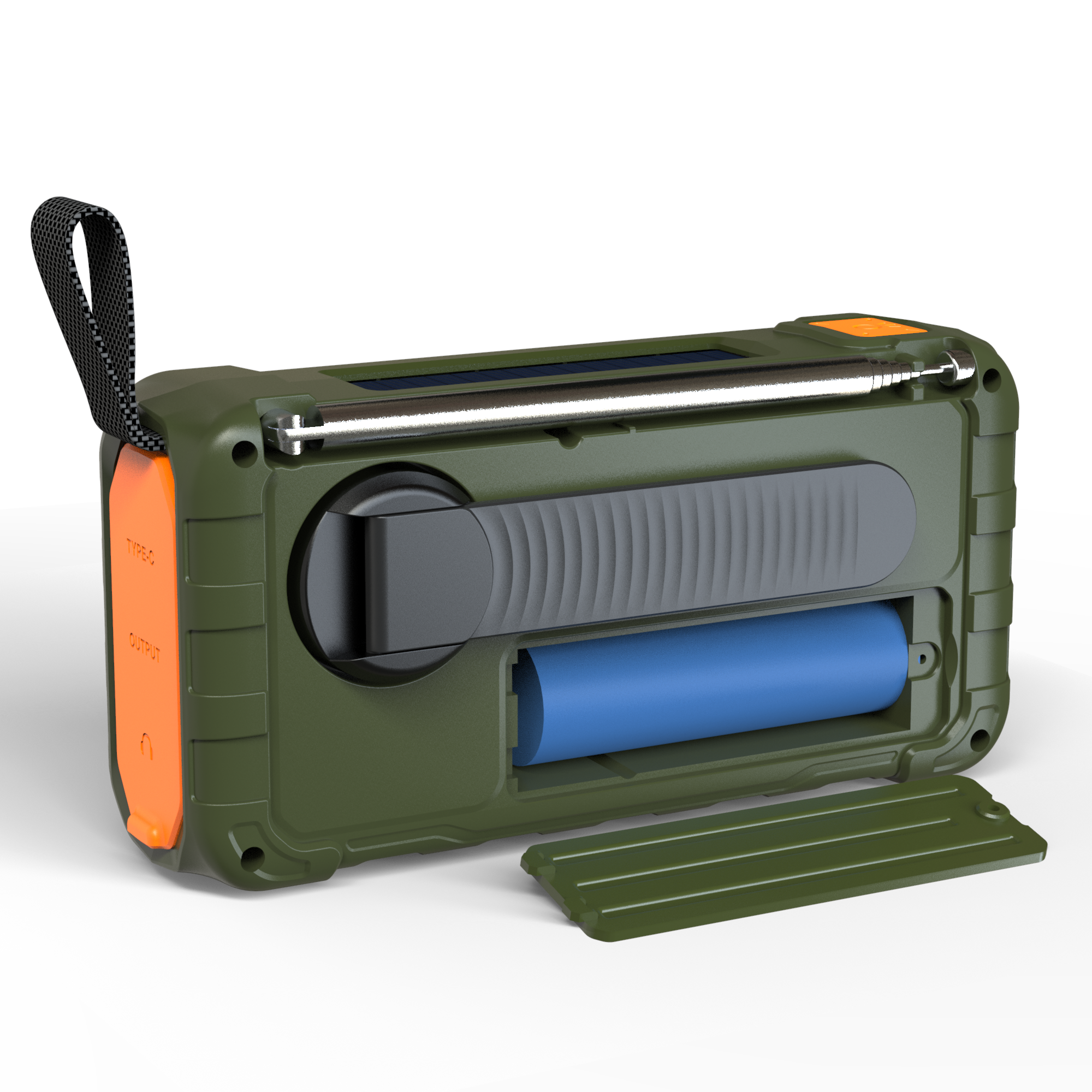 MD-9D Portable DAB Emergency Radio with Solar Charging, Hand Crank, Bluetooth & SOS Light