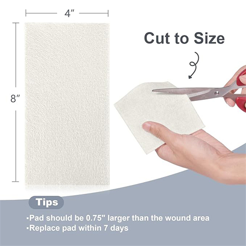 Alginate Dressing In Sheet, size 10 cm x 10 cm / 4"x 4", Advanced Wound Care Solution, Suitable for cuts and lacerations, Post Surgical Wounds