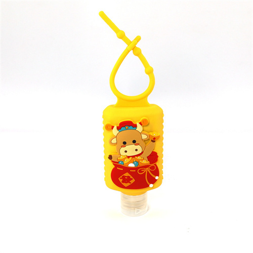 Alcohol Disinfection Gel With Cute Cattle Silicone Holder-Capacity 30ml-Clean Scent, Attractive and adorable