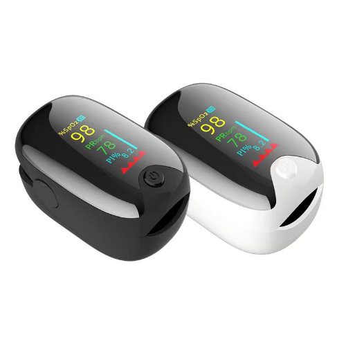 Fingertip Pulse Oximeter Blood Oxygen Saturation Monitor with Alarm, Plethysmograph and Perfusion Index