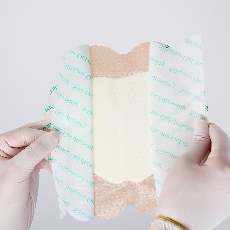 Sacral Foam Dressing, Silicone adhesive with boarder, Size 18 x 18 cm / 7"x7", matt PU film backing, Bed Sore Treatment Bandage for Sacrum