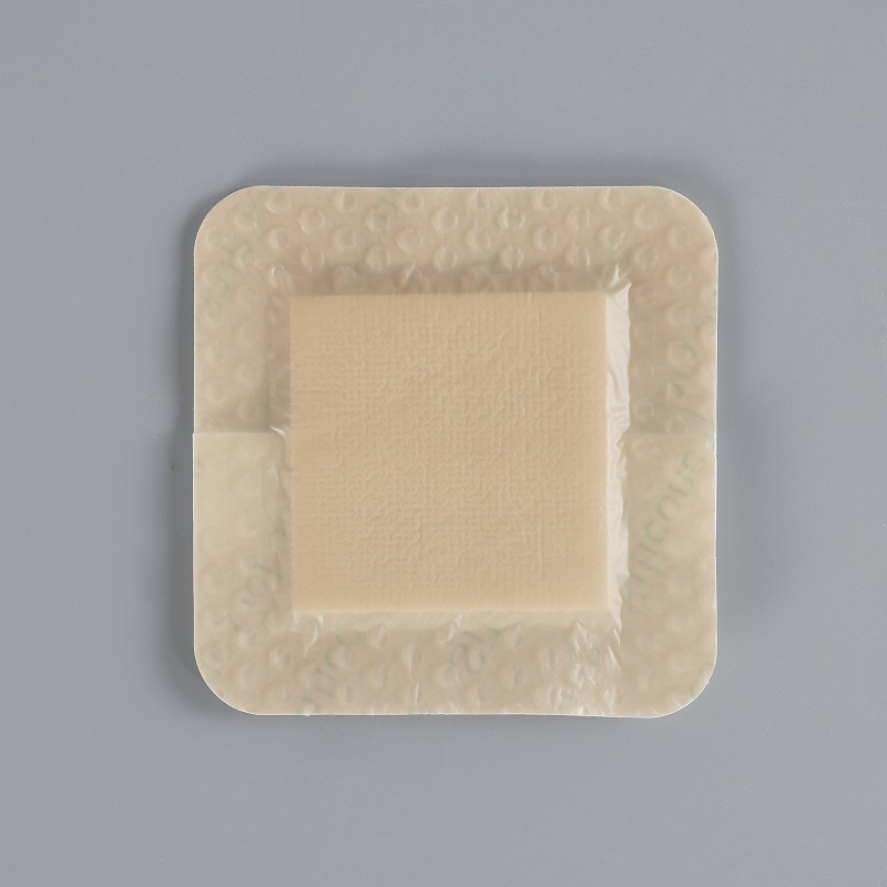 Silicone Self-Adhesive Foam Dressings With Border, Size 5 cm x 5 cm / 2'' x 2'', Advanced Wound Care Solution