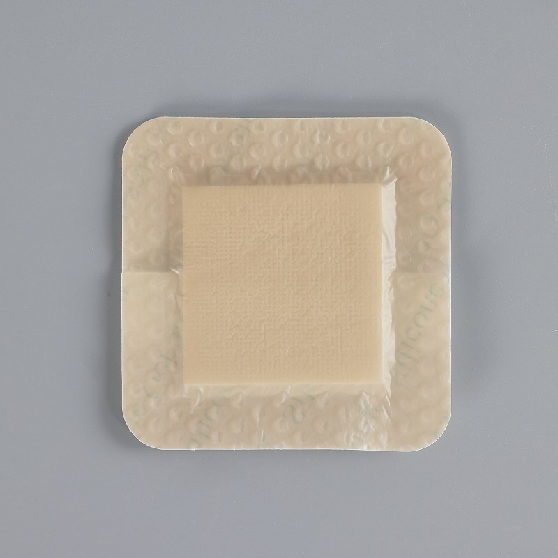 Silicone Self-Adhesive Foam Dressings With Border, Size 5 cm x 5 cm / 2'' x 2'', Advanced Wound Care Solution