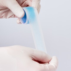 Silicone scar tape roll, size Width 2.5 cm, Lenth 1 m~5 m, color blue, scar care solution