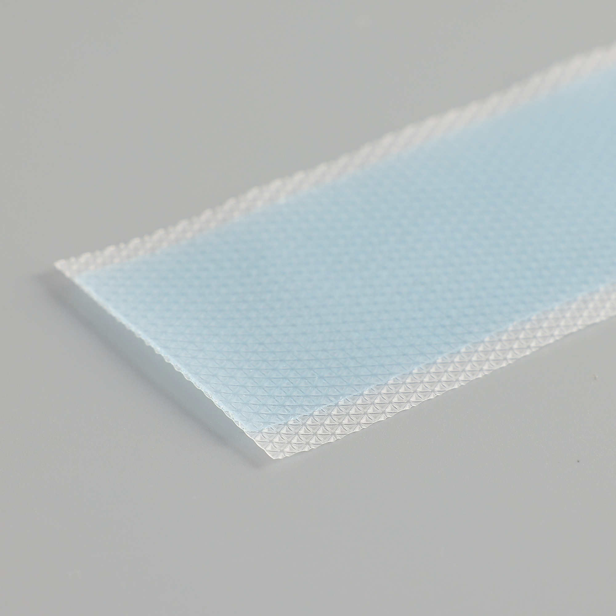 Silicone scar sheet, size 4 cm X 15 cm, color blue, scar care solution