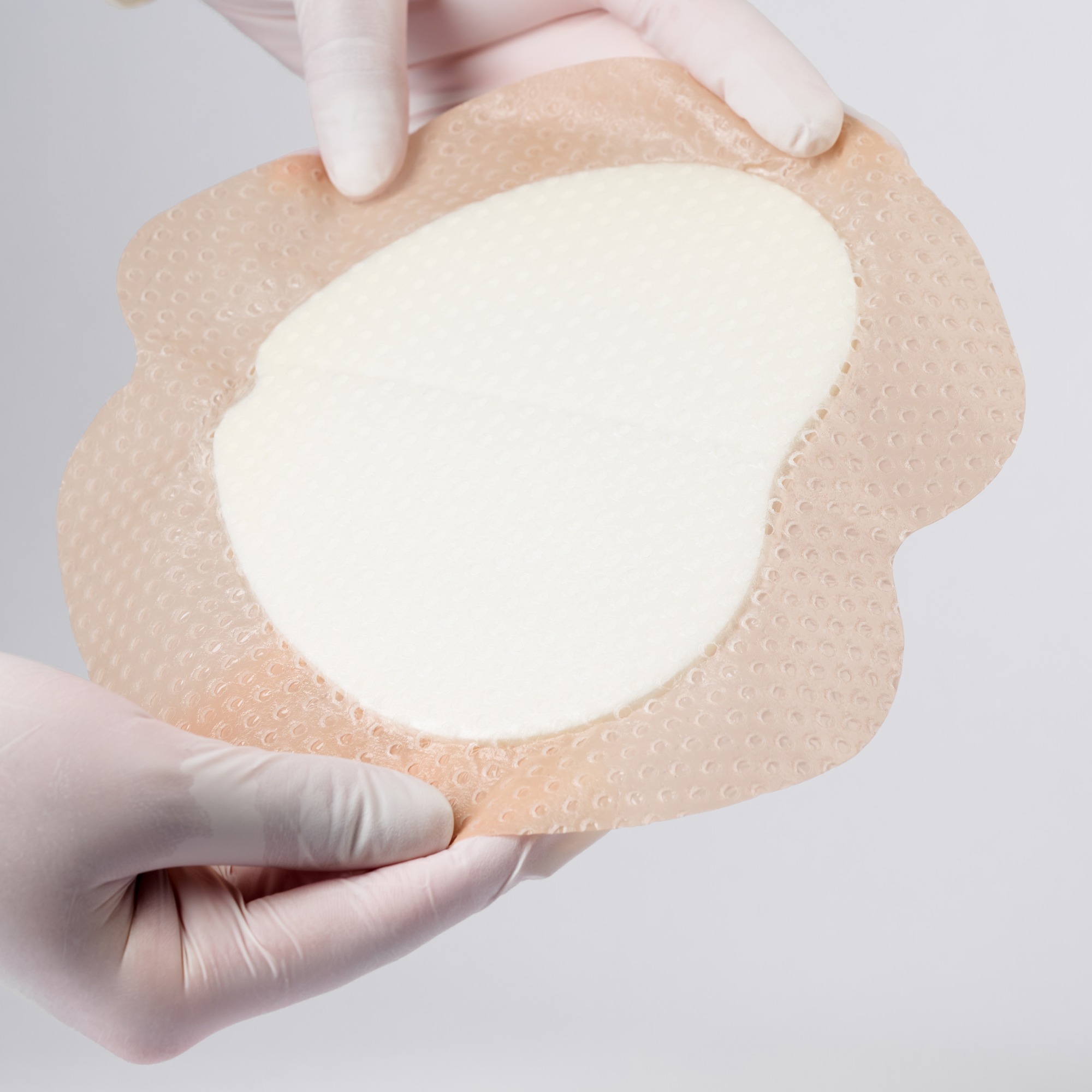 Sacral Foam Dressing, Silicone adhesive with boarder, Size 18 x 18 cm / 7"x7", matt PU film backing, Bed Sore Treatment Bandage for Sacrum