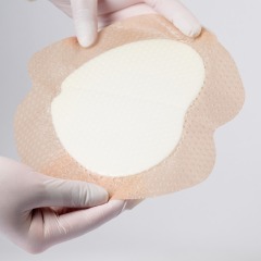 Sacral Foam Dressing, Silicone adhesive with boarder, Size 18 x 18 cm / 7"x7", matt PU film backing, Bed Sore Treatment Bandage for Sacrum