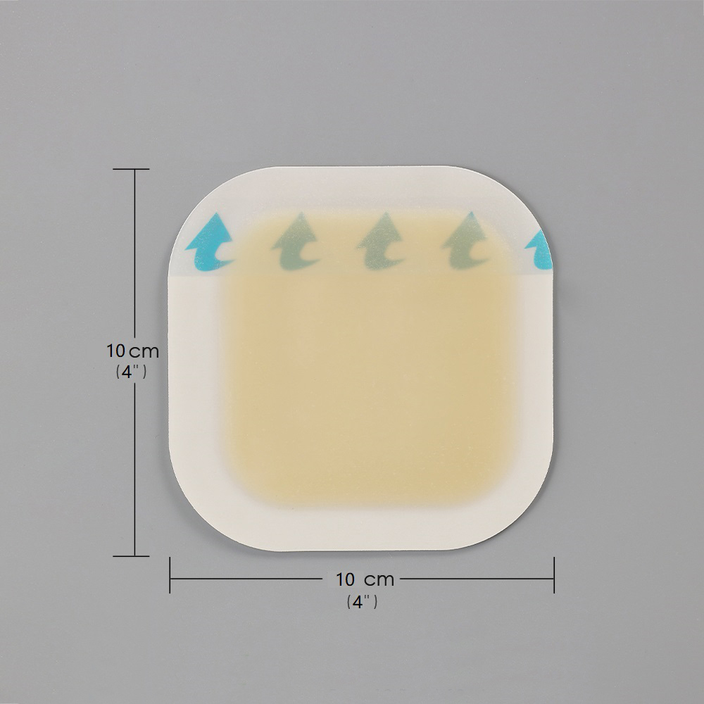 Bordered Hydrocolloid Dressing, size 10 cm x 10 cm / 4"x 4", Adhesive And Bordered , Advanced Wound Care Solution