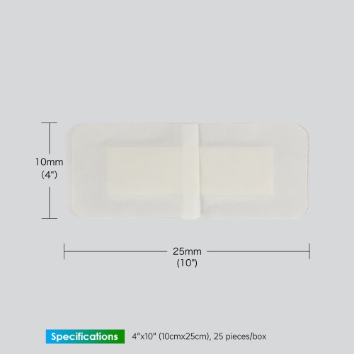Alginate Dressing with Adhesive Border, size 10 cm x 25 cm / 4"x 10", Advanced Wound Care Solution, Suitable for cuts and lacerations, Post Surgical Wounds.