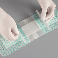 Transparent Film Dressing with pad-Size 10 x 20 cm-Grid Pattern Style- Waterproof breathable Wound care Adhesive Bandage