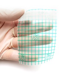 Transparent Film Dressing-Size 6 x 7 cm-Grid Pattern Style- Waterproof breathable Wound care Adhesive Bandage