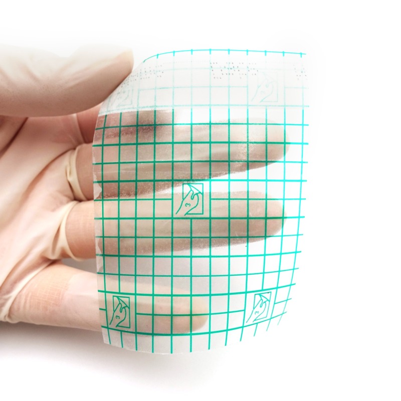 Transparent Film Dressing-Size 6 x 7 cm-Grid Pattern Style- Waterproof breathable Wound care Adhesive Bandage