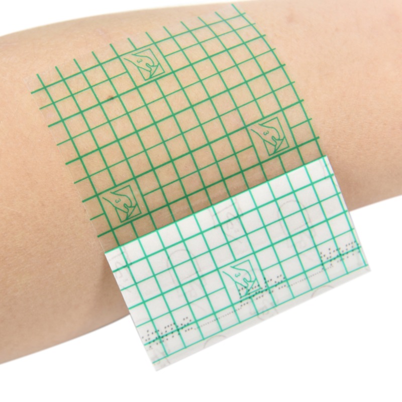 Transparent Film Dressing-Size 10 x 12 cm-Grid Pattern Style- Waterproof breathable Wound care Adhesive Bandage