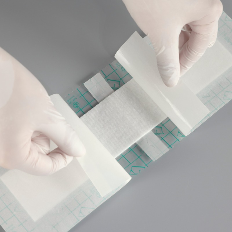 Transparent Film Dressing with pad-Size 10 x 20 cm-Grid Pattern Style- Waterproof breathable Wound care Adhesive Bandage