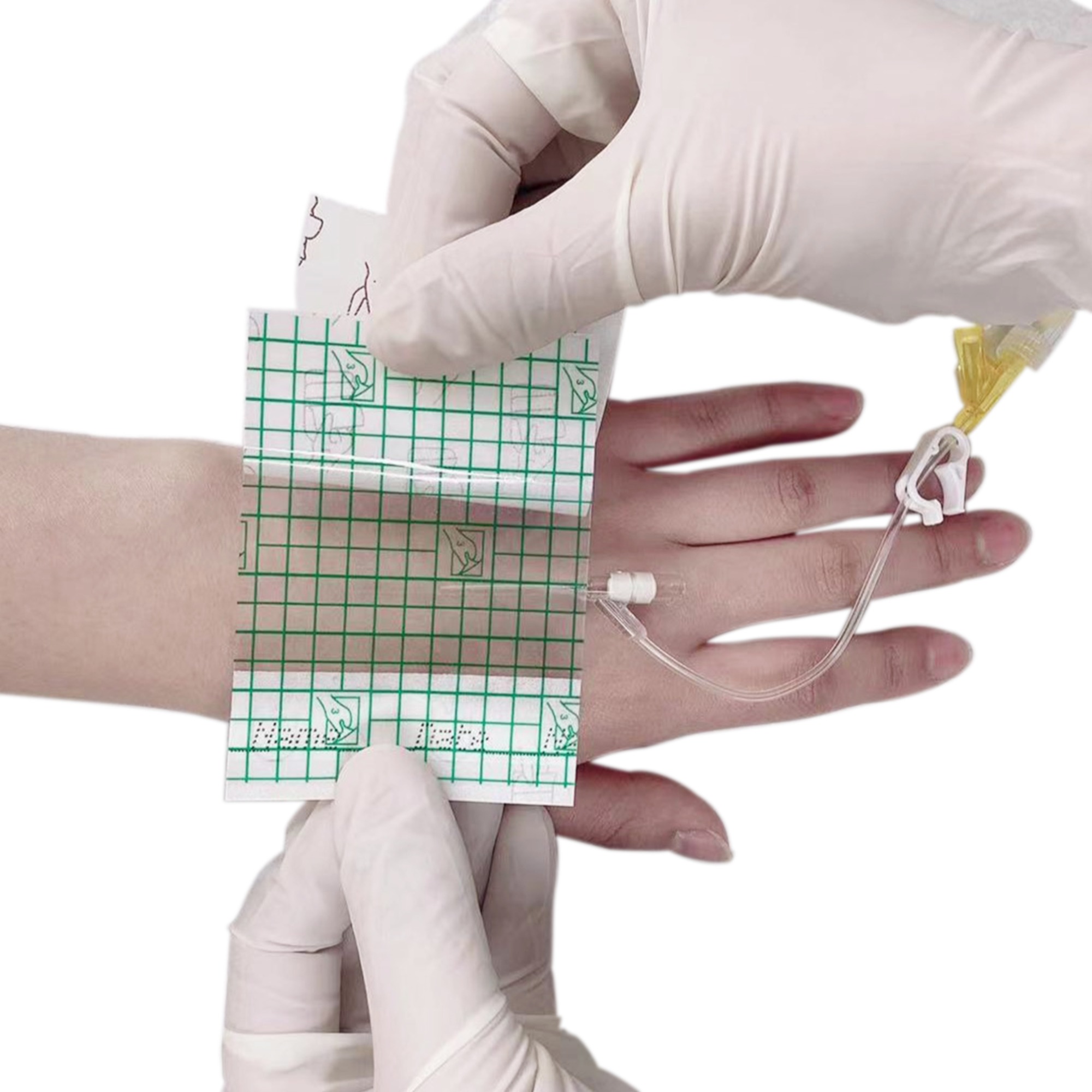 Transparent Film Dressing-Size 10 x 12 cm-Grid Pattern Style- Waterproof breathable Wound care Adhesive Bandage