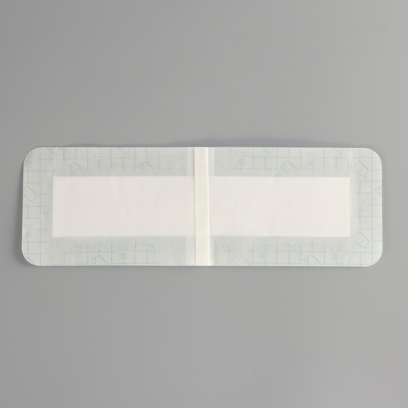 Transparent Film Dressing with pad-Size 10 x 20 cm-Grid Pattern Style- Waterproof breathable Wound care Adhesive Bandage