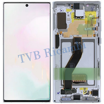 Samsung Note 10Plus N975F N976B Display Originale + Frame Service Pack Bianco