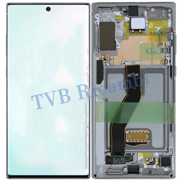 Samsung Note 10Plus N975F N976B Display Originale + Frame Service Pack Argento