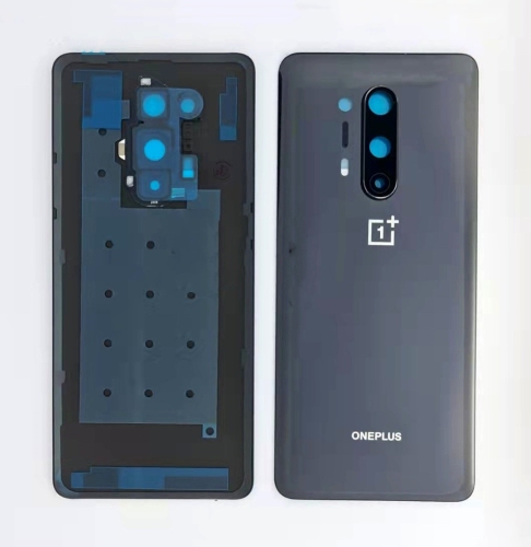 One Plus 8Pro Cover Posteriore + Supporto Fotocamera Nero IN2020 IN2021 IN2023 IN2025