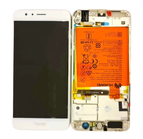 Huawei Honor 8 Display ORIGINALE + Frame con Batteria Service Pack Bianco FRD-L19 FRD-TL00 FRD-L09 FRD-L02 FRD-L14