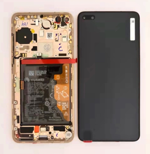 Huawei P40 Display ORIGINALE + Frame + Batteria Service Pack Oro ANA-NX9 ANA-LX4