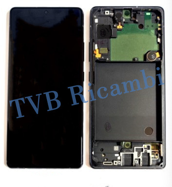 Samsung A716B A71 5G 2020 Display Originale Con Frame Service Pack Nero