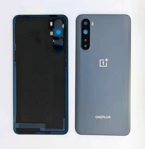 One Plus Nord 5G Cover Posteriore ORIGINALE + Supporto Fotocamera Grigio Nero Lucido AC2003 AC2001