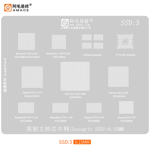 BGA Reballing stencil Innogrit SSD (SSD3)