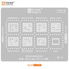 BGA Reballing stencil Qualcomm CPU (QU9)